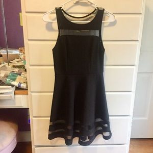 Black mesh illusion cocktail dress